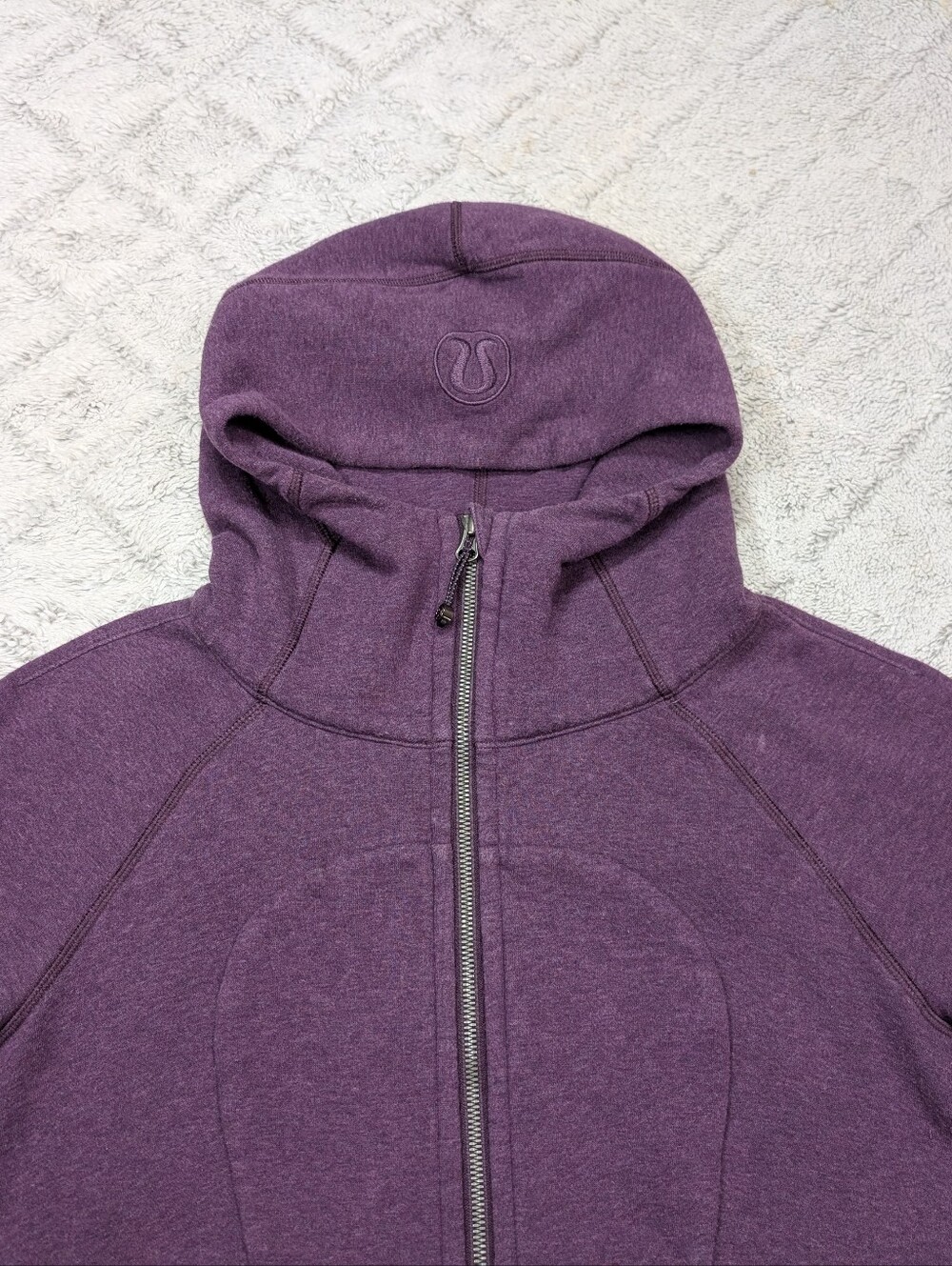 Lululemon Jacket Womens 10 Purple Magenta Scuba Hoodie Classic Cotton Fleece - Picture 2 of 8